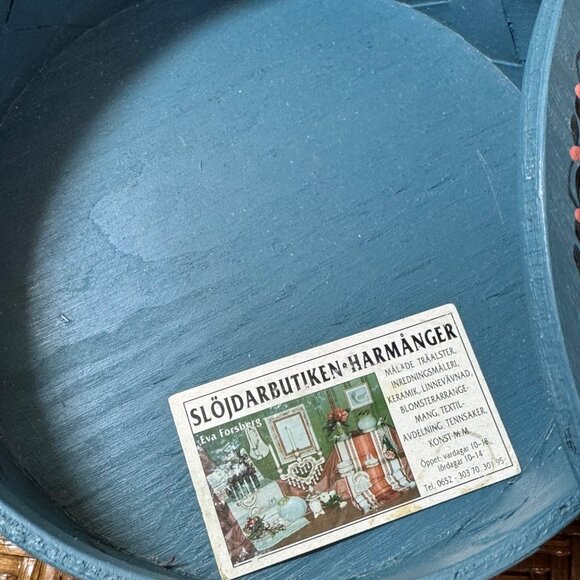 Vintage Swedish Primitive Hand-Painted Decorative Wooden Box With Lid - Picture 6 of 7